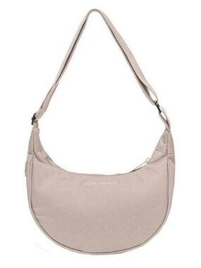 Womens Crescent Shoulder Bag in Light Beige
